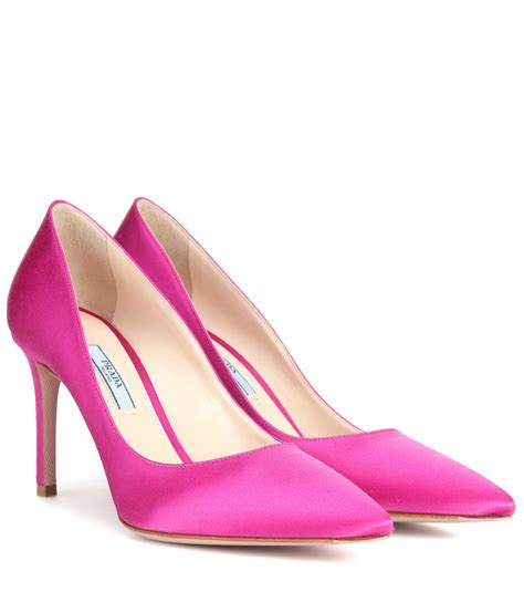 prada satin pumps|prada high heels.